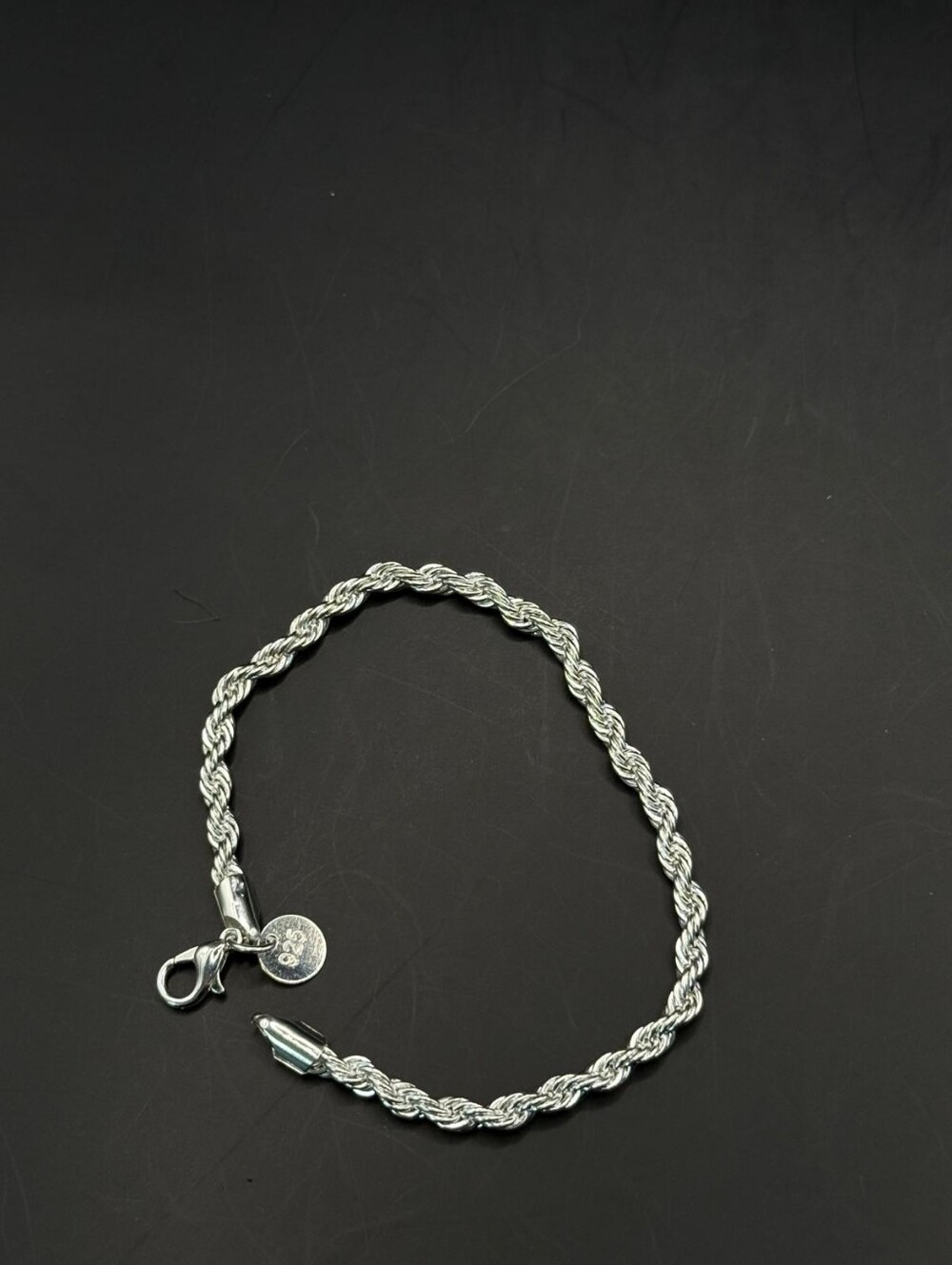 Sterling Silver Rope Chain Bracelet - Silver Plated